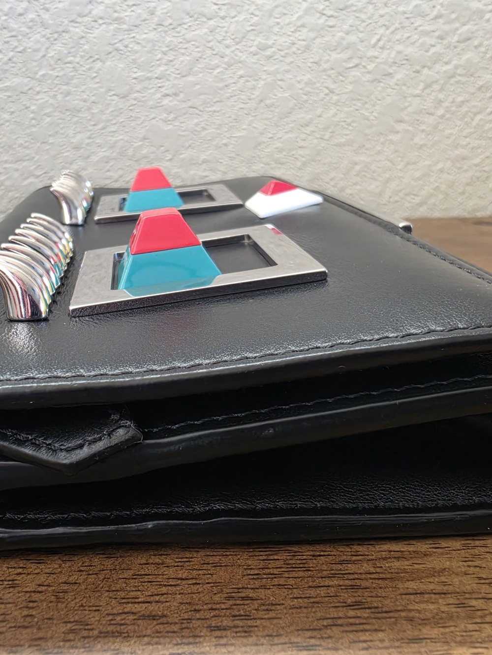 Fendi Black Leather Hypnoteyes Clutch Purse - Picture 8 of 16